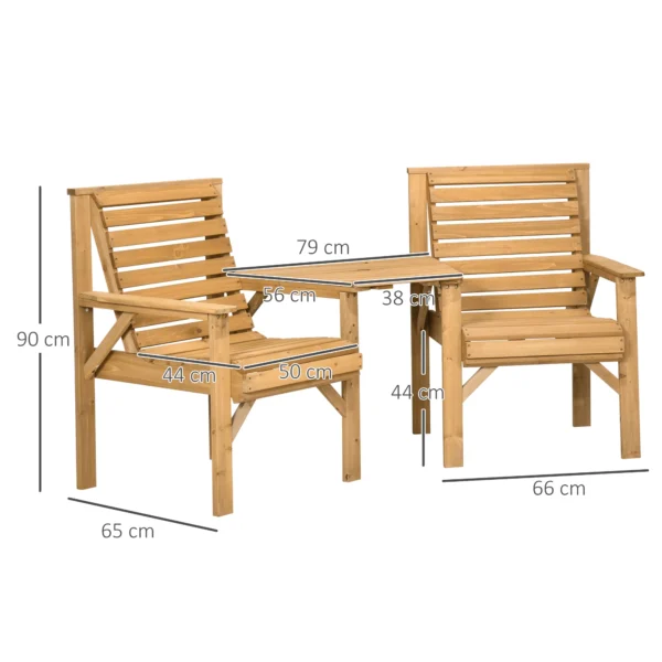Bistro Set 3 delig Van Weerbestendig Hout Tuinmeubelset Met Lamellenontwerp Parasolgat Bruin