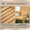 Bistro Set 3 delig Van Weerbestendig Hout Tuinmeubelset Met Lamellenontwerp Parasolgat Bruin