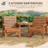 Bistro Set 3 delig Van Weerbestendig Hout Tuinmeubelset Met Lamellenontwerp Parasolgat Verkoold