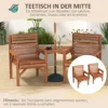 Bistro Set 3 delig Van Weerbestendig Hout Tuinmeubelset Met Lamellenontwerp Parasolgat Verkoold