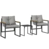 Bistro Set Voor 2 Personen, 3 delig Tuin bistro set Met Metalen Frame En Dikke Kussens