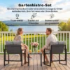 Bistro Set Voor 2 Personen, 3 delig Tuin bistro set Met Metalen Frame En Dikke Kussens
