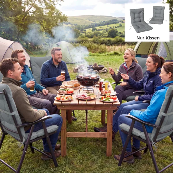 Buiten Zitkussen Met Rugleuning En Banden, Waterafstotende Kussens Voor Binnen En Buiten, Lichtgrijs