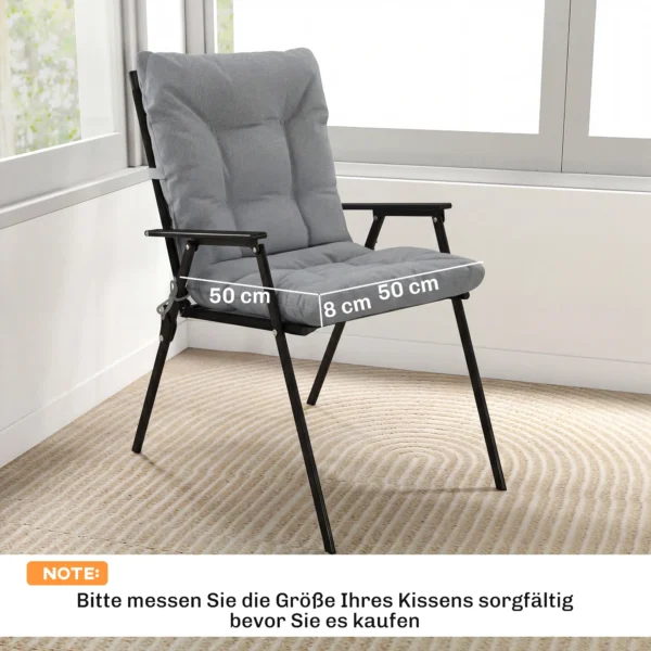 Buiten Zitkussen Met Rugleuning En Banden, Waterafstotende Kussens Voor Binnen En Buiten, Lichtgrijs