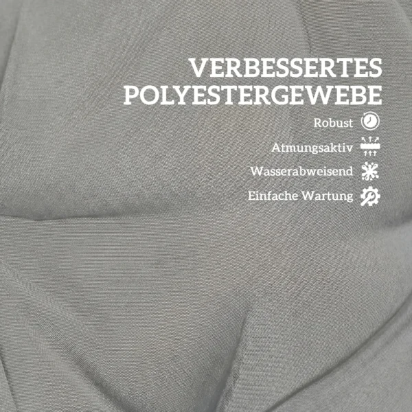 Buiten Zitkussen Met Rugleuning En Banden, Waterafstotende Kussens Voor Binnen En Buiten, Lichtgrijs