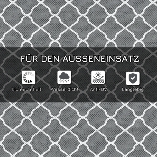 Buitenkleed Robuust Weerbestendig Buitentapijt Met Netpatroon 182 X 274 Cm Grijs