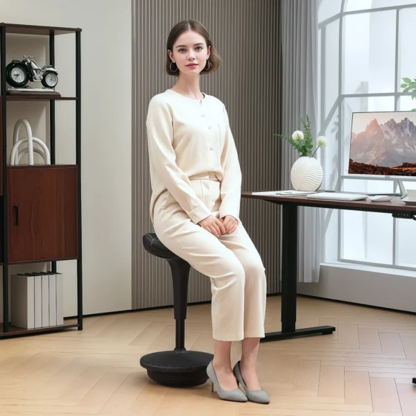 Bureaustoel Met Draaifunctie, Ergonomische Kruk, In Hoogte Verstelbaar 65,5 83,5 Cm 120° Kantelbaar Zwart