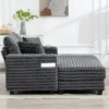Chaiselongue 2 zits Groot Slaapbank 134 X 151 Cm Met Bekerhouder Voor Woonkamer, Grijs