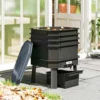 Composter 28 Liter, 39 X 39 X 51,5 Cm Snelcomposter Met Tabletten Weerbestendig Thermocomposter Donkergrijs
