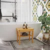 Douchekruk Badkruk Met Plank Douchestoel Badstoel Badrek Bambus 47,5 X 26 X 44,5 Cm Natuur
