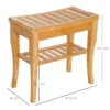 Douchekruk Badkruk Met Plank Douchestoel Badstoel Badrek Bambus 47,5 X 26 X 44,5 Cm Natuur