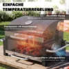 Draagbare Stalen Houtskoolgrill BBQ Smoker Met Deksel, Verstelbare Ventilatie, Tweelaags Kolenpan, Thermometer