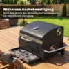 Draagbare Stalen Houtskoolgrill BBQ Smoker Met Deksel, Verstelbare Ventilatie, Tweelaags Kolenpan, Thermometer