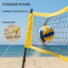 Draagbare Volleybalnet Set Met In Hoogte Verstelbare Stalen Palen En Draagtas 950 X 100 X 248 Cm Zwart