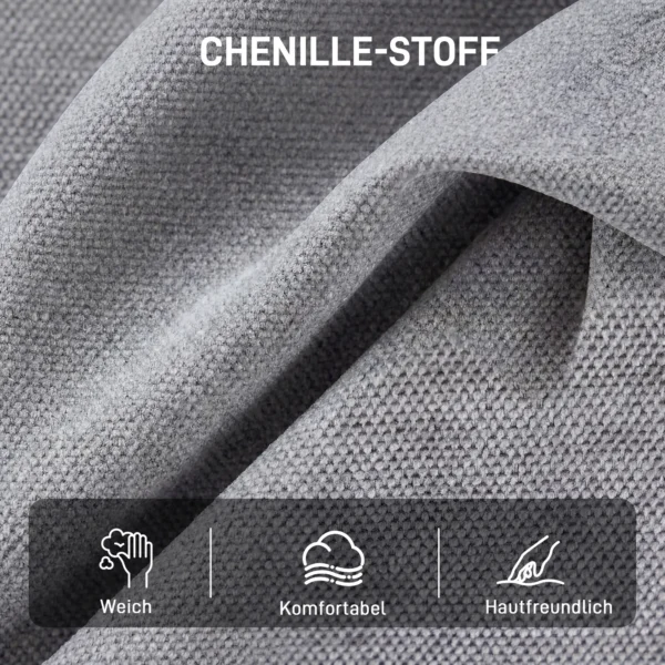 Draaibare Accentstoel, Gestoffeerde Leesstoel Met Chenille, Brede Zitplaats, Verenkussen En Metalen Poten, Lichtgrijs