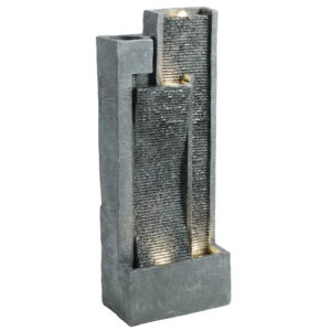 Drie traps Tuinfontein Met LED verlichting, Plantenbak, Pomp, Steenlook, Verstelbaar 38 X 19 X 101 Cm