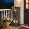 Drie traps Tuinfontein Met LED verlichting, Plantenbak, Pomp, Steenlook, Verstelbaar 38 X 19 X 101 Cm