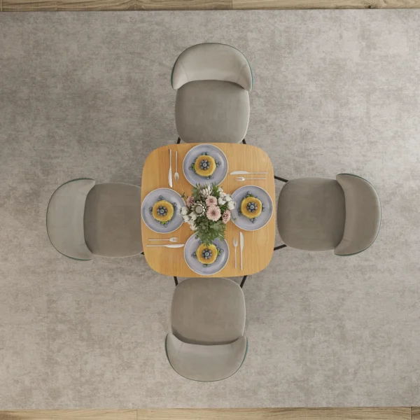 Eettafel, 70 X 70 Cm Keukentafel Voor 4 Personen Gemaakt Van Rubberhout Voor Keuken, Eetkamer, Natuur