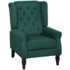 Elegante Oorfauteuil, Dik Gestoffeerd, Afneembare Hoes, 74 X 86 X 102 Cm, Donkergroen