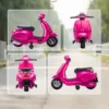 Elektrische Kinder Vespa 6V Elektromotorfiets Met Stabilisatiewielen, Koplamp, Claxon Voor 2 6 Jaar 71 X 37 X 52 Cm Roze