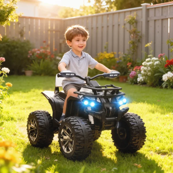 Elektrische Kinderquad, 3 8 Km/u, 45 Min. Bedrijfstijd, LED Koplampen, Muziekspeler Met USB, Voor Kinderen Van 3 Tot 5 Jaar