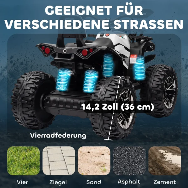 Elektrische Kinderquad, 3 8 Km/u, 45 Min. Bedrijfstijd, LED Koplampen, Muziekspeler Met USB, Voor Kinderen Van 3 Tot 5 Jaar