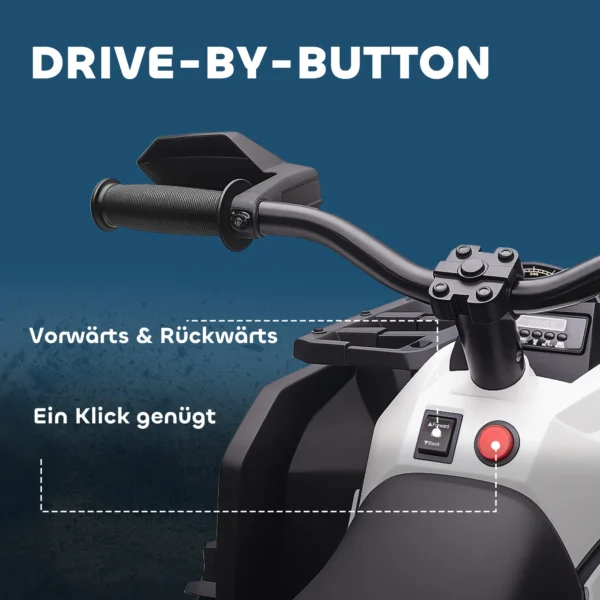 Elektrische Kinderquad, 3 8 Km/u, 45 Min. Bedrijfstijd, LED Koplampen, Muziekspeler Met USB, Voor Kinderen Van 3 Tot 5 Jaar