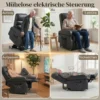 Elektrische Relaxstoel Met Opsta hulp, Afstandsbediening, Voetensteun, Ligfunctie, Donkergrijs