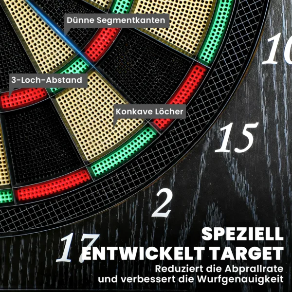 Elektronisch Dartbord E Dartboard Met Deuren Houtlook LED Display Spraakberichten 6 Dartpijlen, 24 Vervangende Punten
