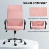 Ergonomische Bureaustoel, In Hoogte Verstelbare Draaistoel Met Kantelfunctie, Netbekleding, 63 X 65 X 109 119 Cm Roze