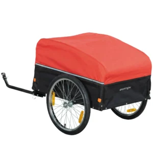 Fietskar 170 Liter Fiets Vrachtaanhanger Met Koppeling Afdekzeil 51 Cm Snelspannende Luchtbanden Tot 40 Kg