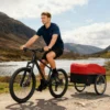 Fietskar 170 Liter Fiets Vrachtaanhanger Met Koppeling Afdekzeil 51 Cm Snelspannende Luchtbanden Tot 40 Kg