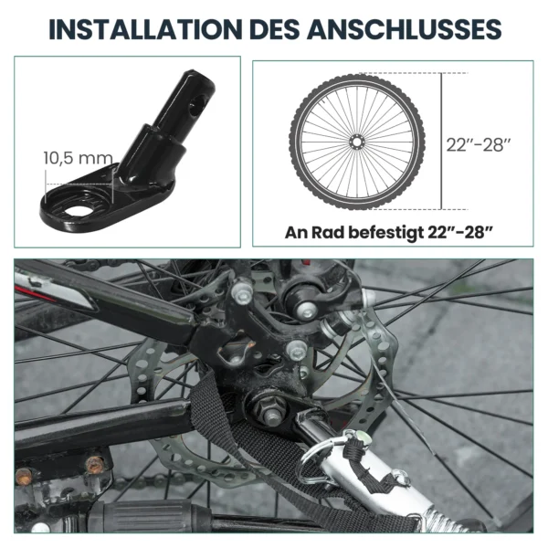 Fietskar 170 Liter Fiets Vrachtaanhanger Met Koppeling Afdekzeil 51 Cm Snelspannende Luchtbanden Tot 40 Kg