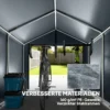Garage Tent 2,2 X 1,6 M Waterdicht Apparatuurtent Met Roldeur Zadeldak Stalen Frame, UV bestendig Donkergrijs