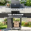 Gasgrill 10,5 KW 3+1 Branders BBQ Grillwagen Roestvrij Staal Incl Zijbrander Flesopener Thermometer Gietijzeren Grillrooster