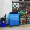 Gereedschapskast, Gereedschapskist, 5 Laden, Rolbaar, Staal, Blauw