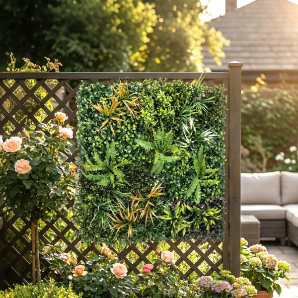 Graswand Panelen, 100 X 100 Cm Kunstmatige Graswand Decoratie Met Verbindingsbinders, Groene Achtergrond, Groen