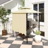 Grillpaviljoen 242x232x248 Cm Waterafstotend Vlamvertragend Tuinpaviljoen Met Dubbellaags Dak Beige