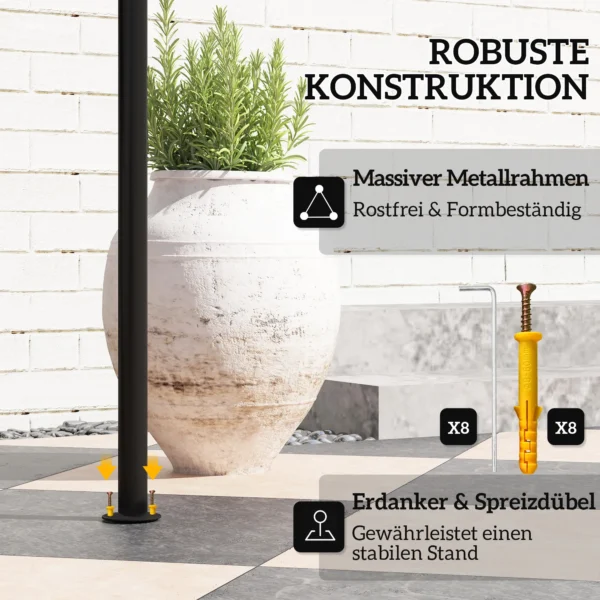 Grillpaviljoen 242x232x248 Cm Waterafstotend Vlamvertragend Tuinpaviljoen Met Dubbellaags Dak Grijs