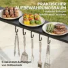 Grillpaviljoen 2,52 X 1,56 M, Waterdicht Grill Paviljoen Met Zadeldak Zijtafel Haken Stalen Frame Zwart