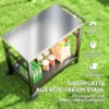 Grillwagen Met 2 Verdiepingen, Serveerwagen Met Werkblad, Planken, Haken, Wielen, Roestvrij Staal, 102 X 56 X 81cm