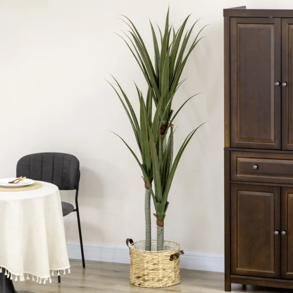 Grote Kunstmatige Yucca 190cm Kunstplant, Plastic Kunstmatige Plant In Pot, 17 X 17 X 190 Cm Smaragdgroen