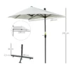 Half ronde Parasol 1,9 X 2 M Dubbele Parasol Met Handkruk Standaard Crèmewit
