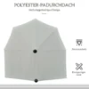 Half ronde Parasol 1,9 X 2 M Dubbele Parasol Met Handkruk Standaard Crèmewit