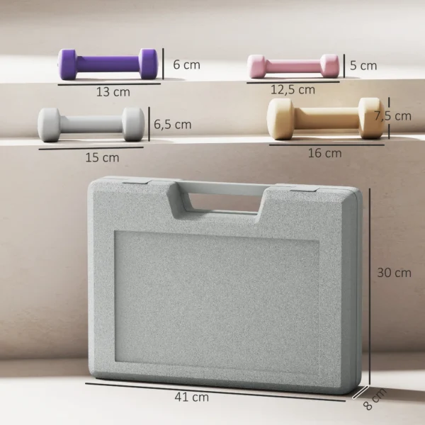 Halterset 4 Paar 0,5kg 10kg Halters Met Koffer, Halterset Van Gietijzer, Hexagon