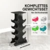Halterset 4 Paar Dumbbells Met Opbergstandaard, Antislip Handvat, 1 4 Kg Hexagon