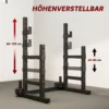 Haltersstandaard 2 Niveaus, Halterschijvenstandaard Van Staal, Lange Halteropslag Tot 300 Kg, Zwart