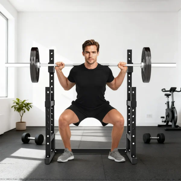 Haltersstandaard 2 Niveaus, Halterschijvenstandaard Van Staal, Lange Halteropslag Tot 300 Kg, Zwart