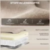 Handmatige Relaxstoel, Moderne Stoel In Linnenstof Look Met Dikke Bekleding, Gepolsterde Armleuningen En Voetensteun, Beige