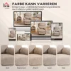 Handmatige Relaxstoel, Moderne Stoel In Linnenstof Look Met Dikke Bekleding, Gepolsterde Armleuningen En Voetensteun, Beige
